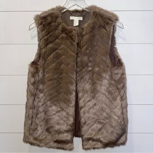 H&M Faux Fur Fabric in Taupe Brown Womens Size 2